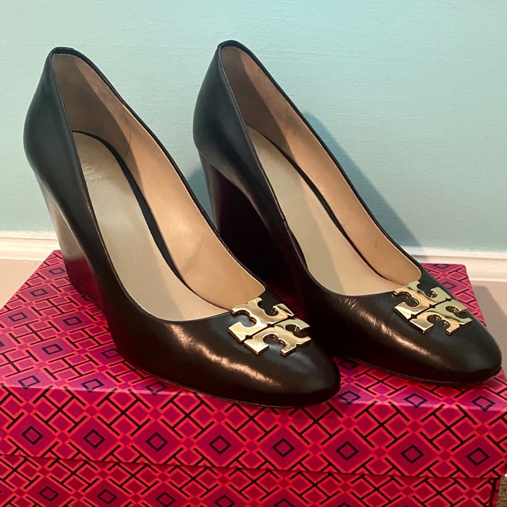 Tory Burch Black Wedges